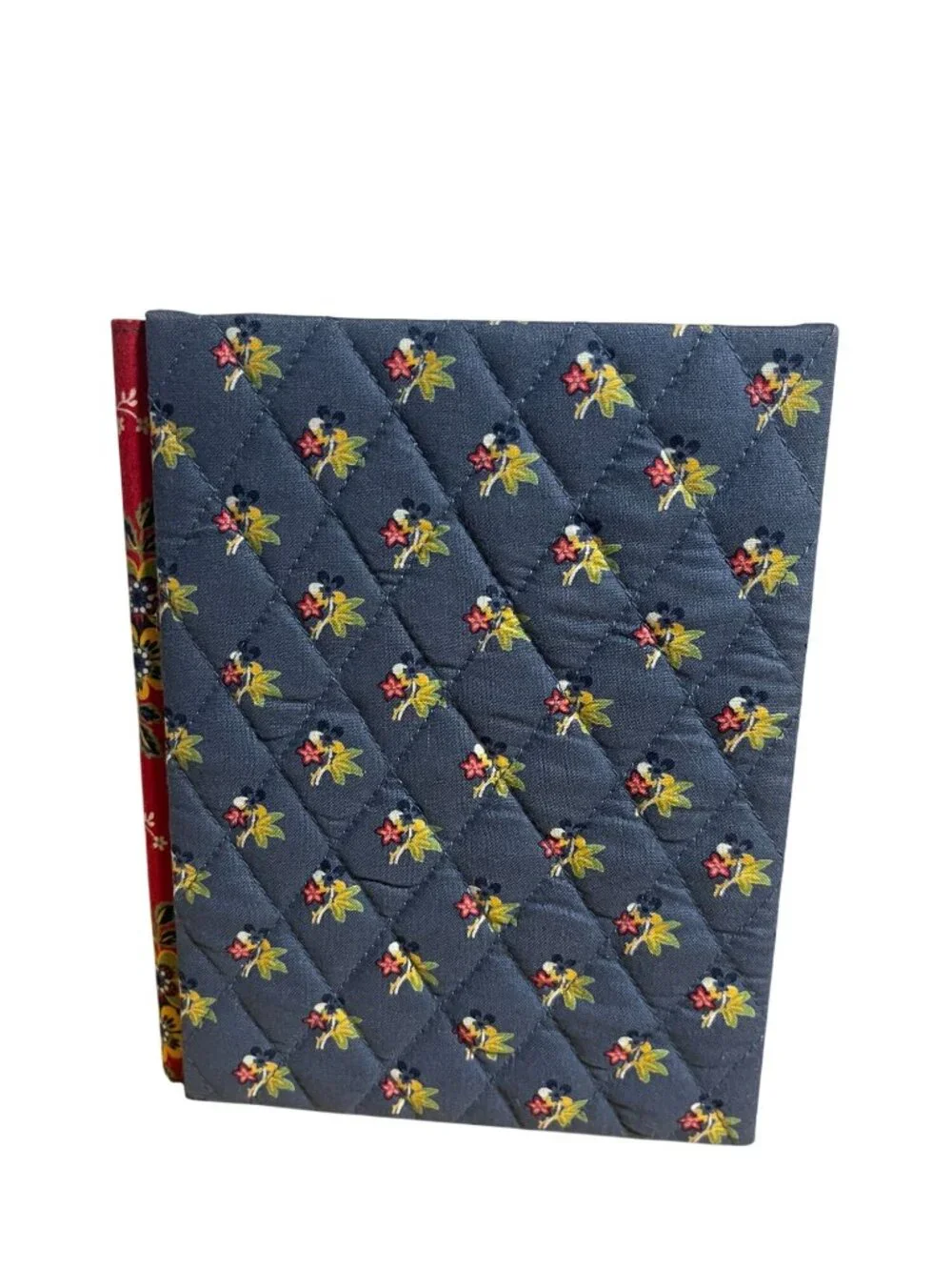 Vera Bradley Quilted Fabric Double Photo Frame Floral Blue Yellow & Red Pattern